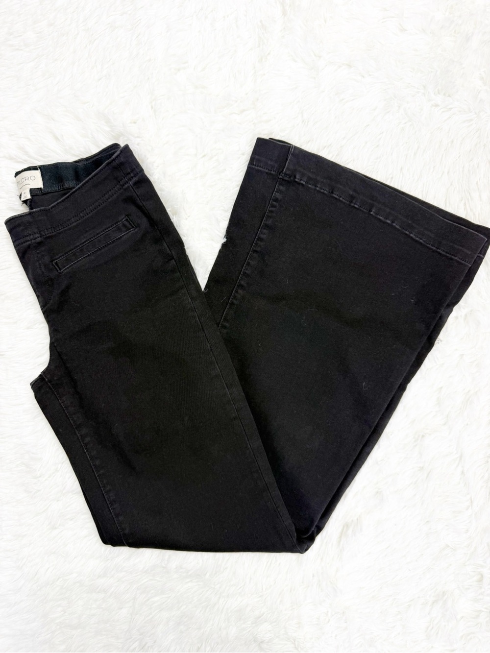 Pilcro Wide Leg Jeans Size 26 Pull-On Black Wide Leg High Rise 32” Inseam flare